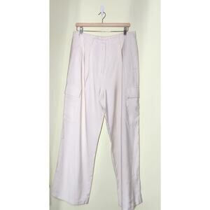 Bloomingdales Aqua Pleated Cargo Wide Pants Womens XL Vintage Ivory Classic Luxe